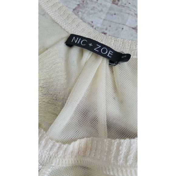 NIC + ZOE Seashell Cardigan and Gray Skirt  - Picture 8 of 9